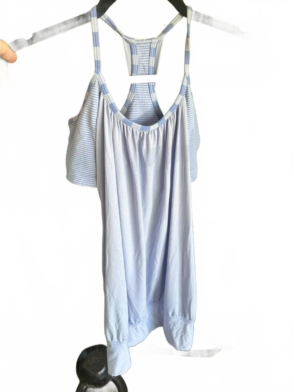 Lululemon Light Blue Striped Racerback Tank Top Size 6